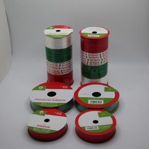 Christmas Gift Ribbon Lot - Red‎ Green White Curling Premium - Target
